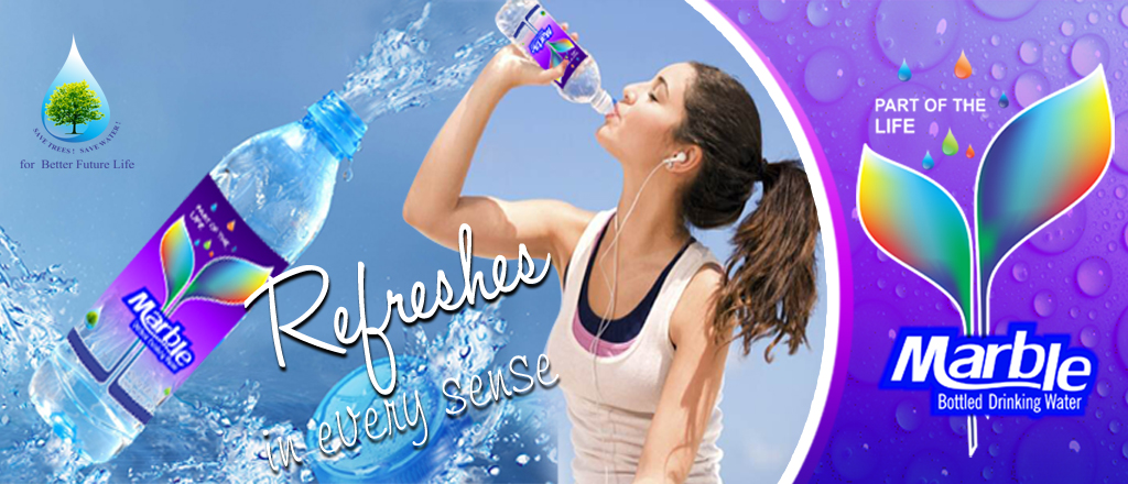 Marble bottled drinking water